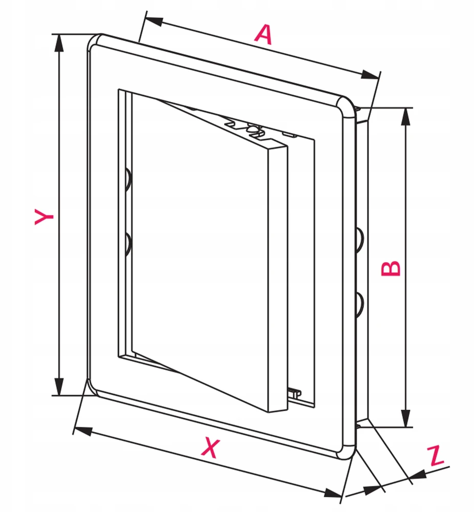 AWENTA Revizijos durelės Awenta DT25 150x250mm plastikinės baltos