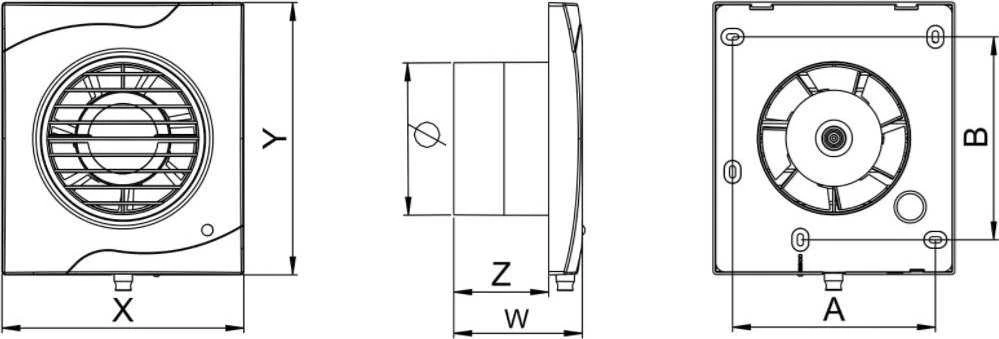 Ventiliatorius AWENTA Wentylator łazienkowy Vecco fi100 95m3/h 14W 230V su wyłącznikiem sznurkowym balta Awenta WV100W