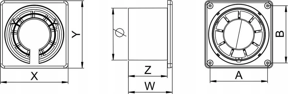 AWENTA Ventiliatorius Awenta Fabio WFB125H vonios ventiliatorius 13W fi125mm su laikmačiu ir drėgmės jutikliu balta spalva