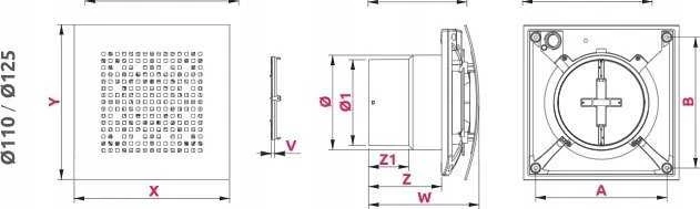 AWENTA Ventiliatorius Awenta WPAB110ZT Pulsar vonios ventiliatorius fi100mm 110 m3/h 9W 230V su laikmačiu ir atbuliniu vožtuvu, balta