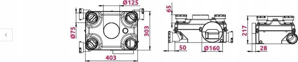 AWENTA Ventiliatorius Centrinis ventiliatorius Awenta CVU400 Standartinis 60W 230V AC 3 greičių 265/360/415m3/h