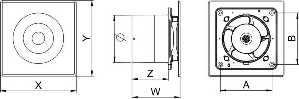 AWENTA Ventiliatorius Dviejų polių vonios ventiliatorius Loop fi100 42/70m3/h 4/6W 230V baltas Awenta WL100