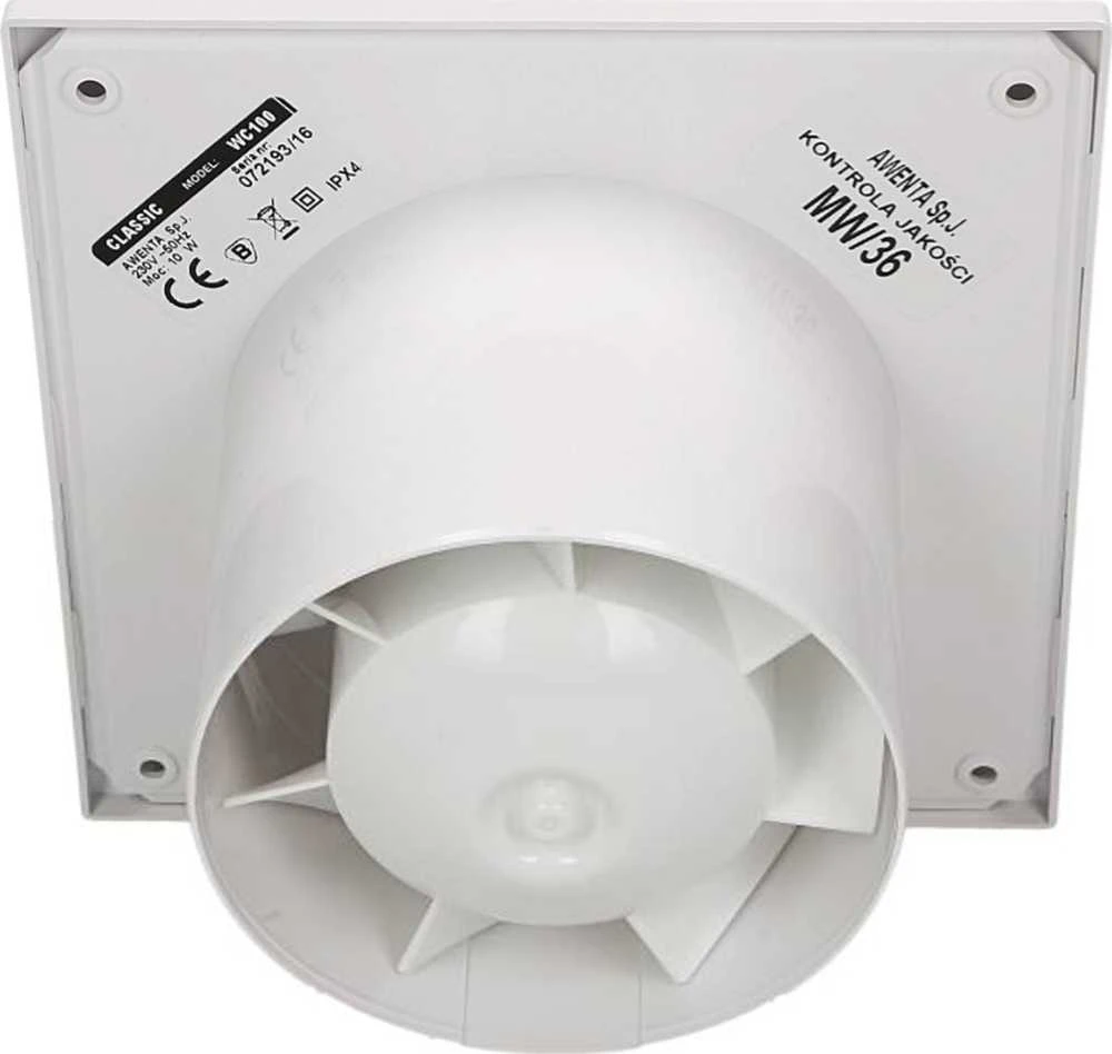 AWENTA Ventiliatorius Klasikinis vonios ventiliatorius fi120 105m3/h 16W 230V baltas Awenta WC120