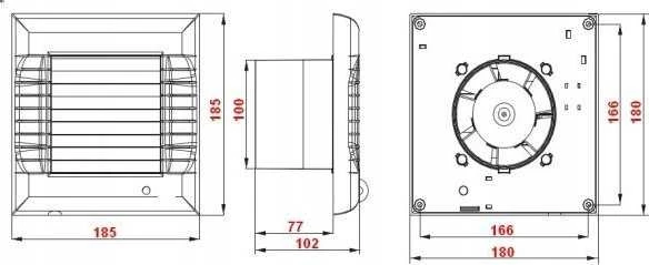 AWENTA Ventiliatorius Vonios kambario ventiliatorius A-Matic fi100 95m3/h 16W 230V su automatine sklende, baltas Awenta WM100