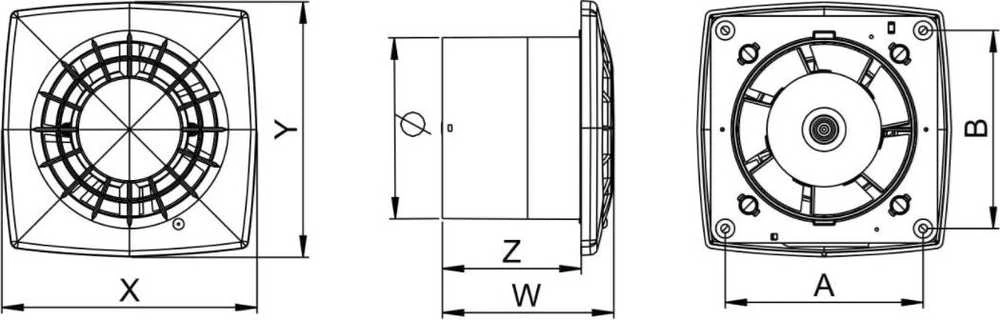 AWENTA Ventiliatorius Vonios kambario ventiliatorius Vega fi150 225m3/h 17W 230V su drėgmės jutikliu ir laiko delsa Awenta WGB150H