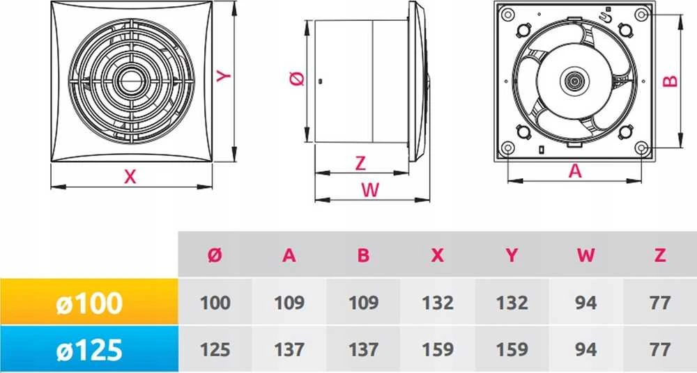 AWENTA Ventiliatorius Vonios kambario ventiliatorius Silence Awenta WZ125F fi125mm 6W 135m3/h 230V baltas