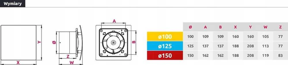 AWENTA vonios ventiliatorius WEB100T Escudo fi100mm 94m³/h 14W 230V su laikmačio jungikliu balta