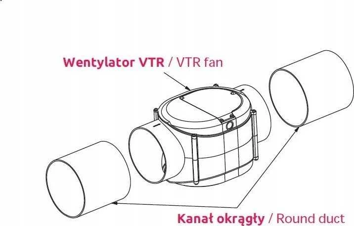 AWENTA Ortakinis ventiliatorius VTR VTR100D fi100mm 42/70m3/h 12/22,5W 230V baltas