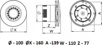AWENTA Vonios ventiliatorius Astro fi100 105 m³/h 10 W su laikmačio jungikliu balta WXA100T