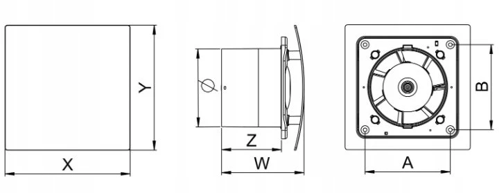 AWENTA Vonios ventiliatorius Awenta WES100T Escudo fi100mm 95m3/h 13W su laiko jungikliu sidabrinis