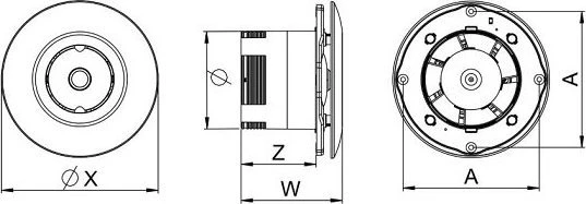 Ventiliatorius AWENTA Wentylator sufitowy Orbit fi100 88m3/h 13W 230V balta Awenta WXO100F