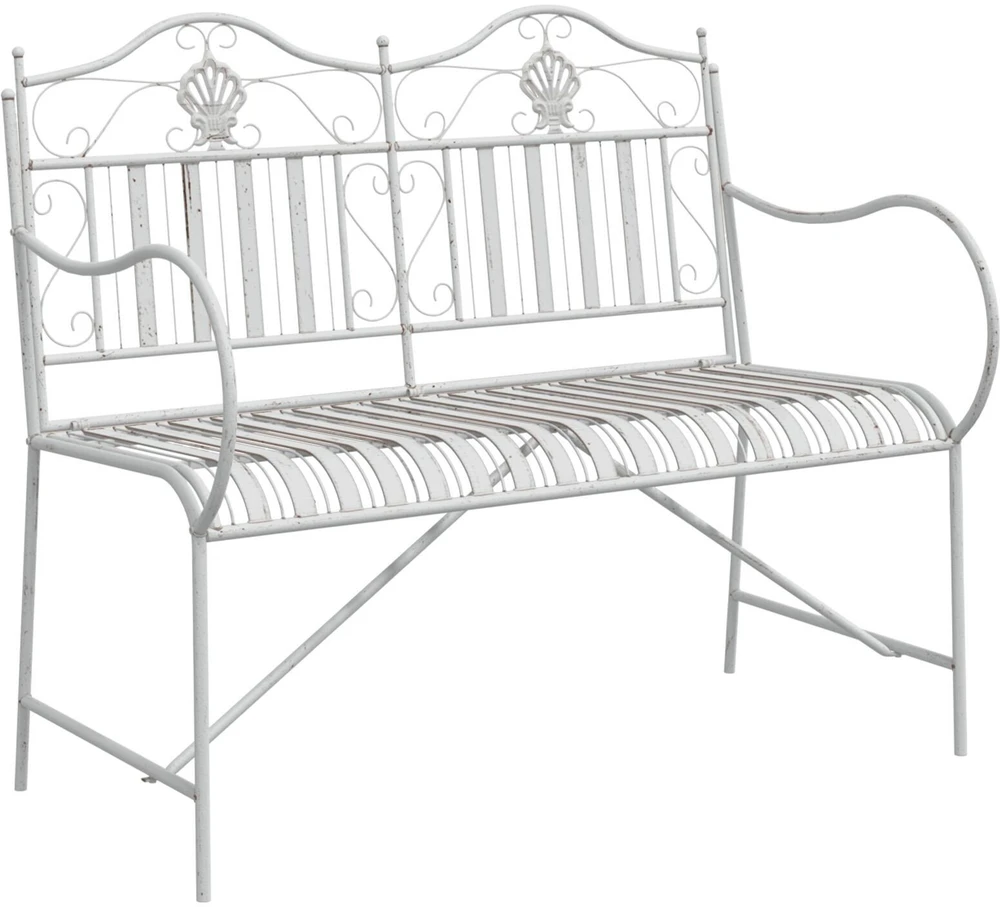 Sodo suolas 2 -Seater 103,5 x 59 x 89 cm Plienas Antikinė balta