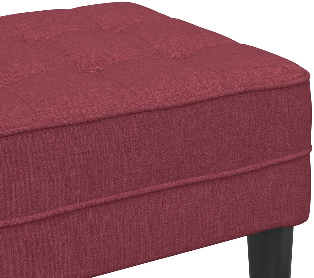 suoliukas su pagalve Vyno raudona 113 x 57 x 39 cm audinys