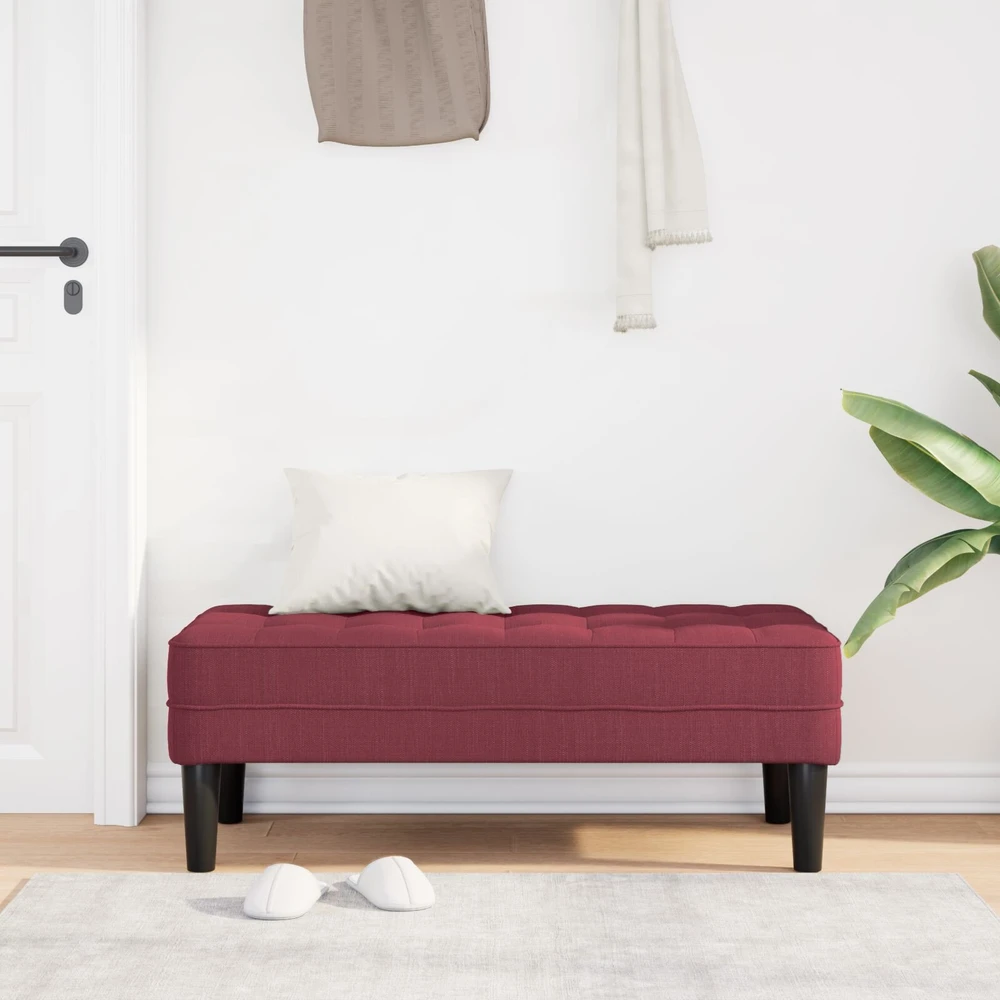 suoliukas su pagalve Vyno raudona 113 x 57 x 39 cm audinys