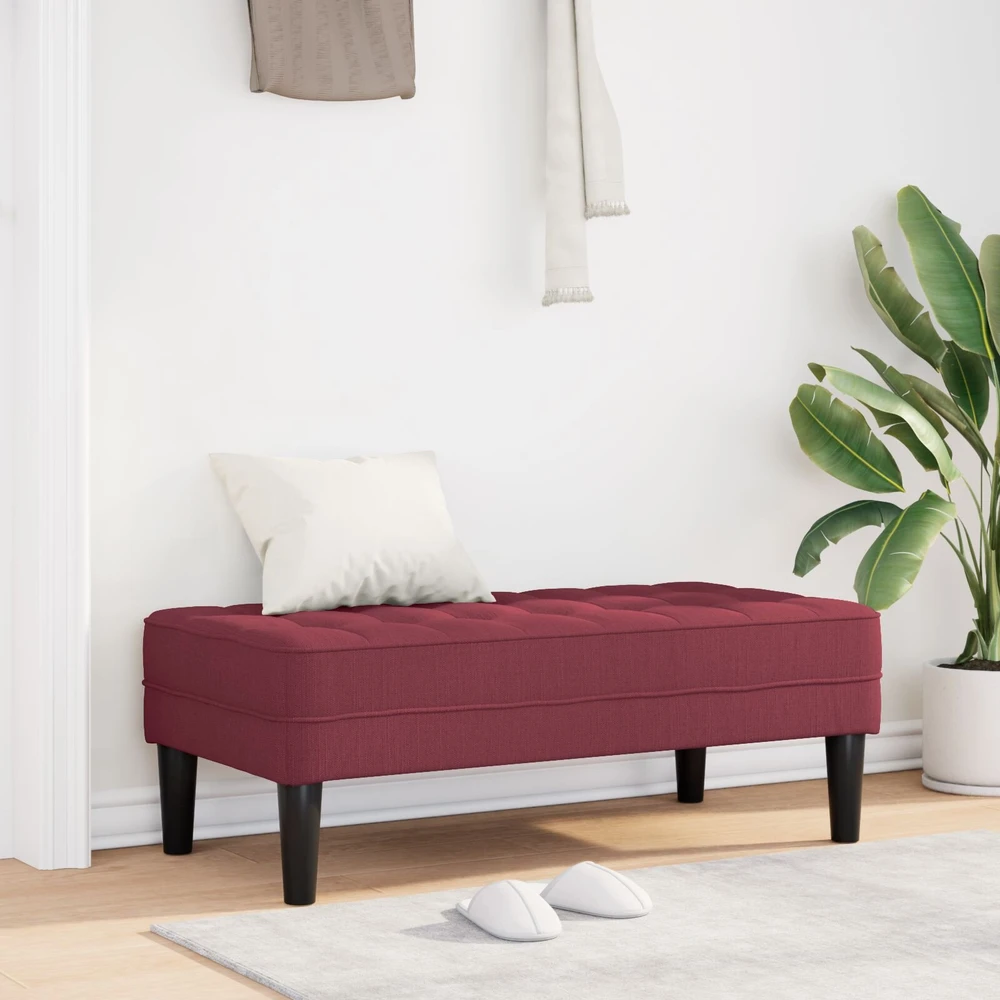 suoliukas su pagalve Vyno raudona 113 x 57 x 39 cm audinys