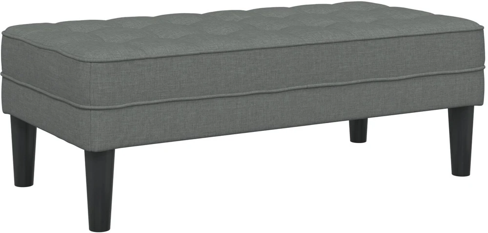 suoliukas su pagalve Tamsiai pilka 113 x 57 x 39 cm audinys