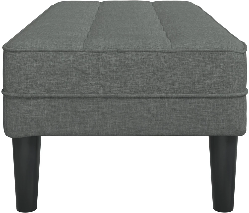 suoliukas su pagalve Tamsiai pilka 113 x 57 x 39 cm audinys
