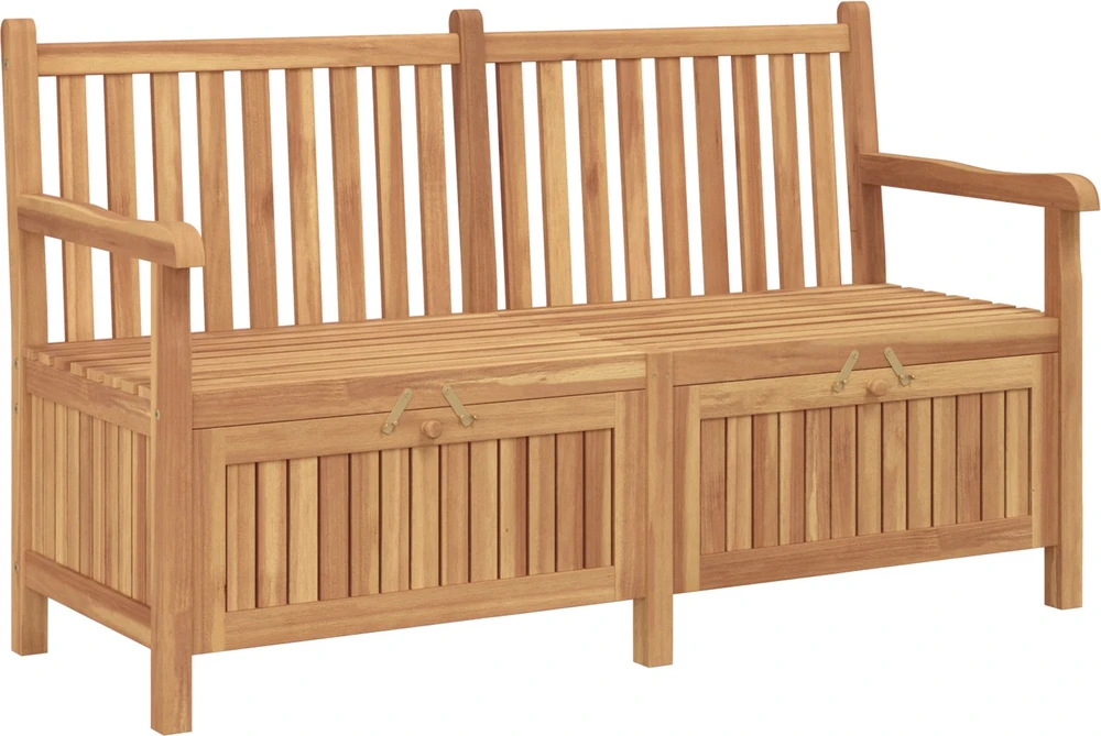 Sodo suolas su saugykla 150 x 60 x 90 cm Kieto teka medžio