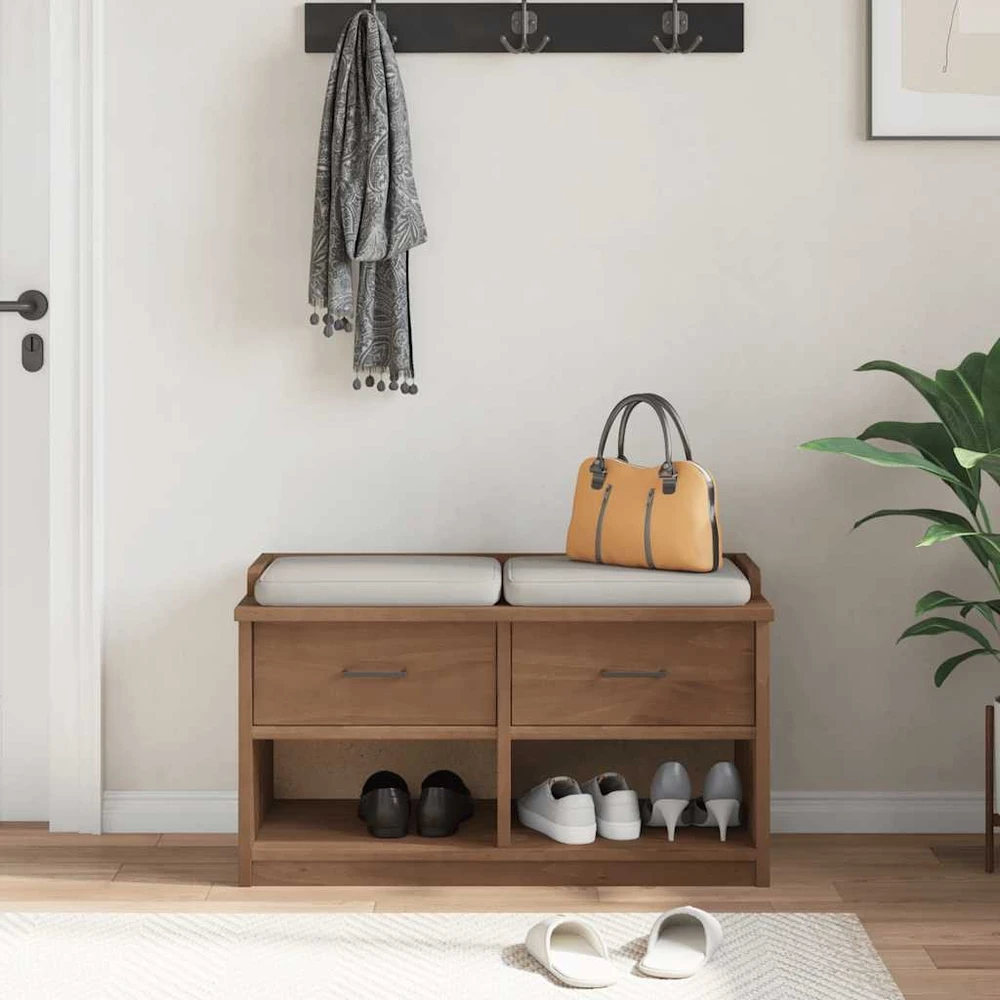 Prieškambario suoliukas SANDNES 87x40x50 pušies masyvo