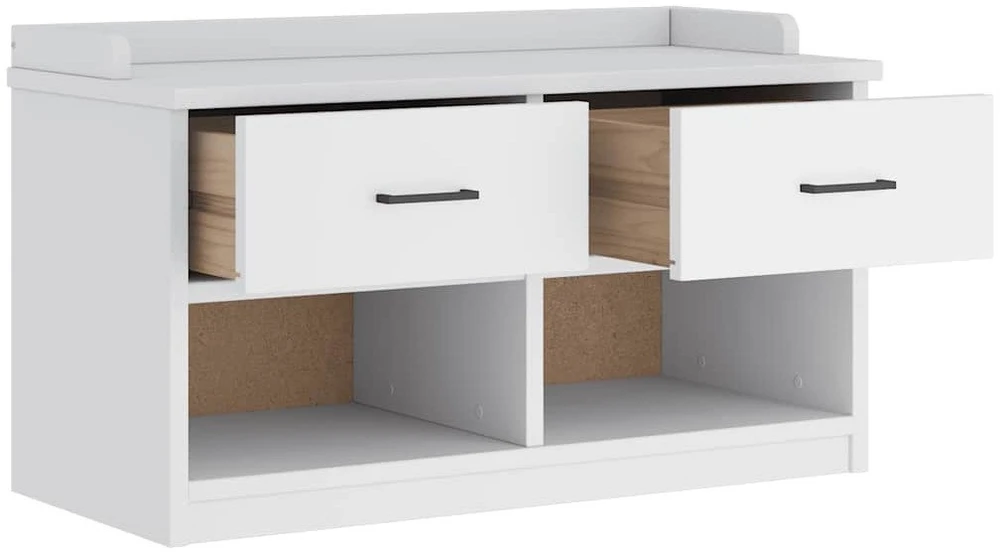 Prieškambario suoliukas SANDNES baltas 87x40x50 pušies masyvo