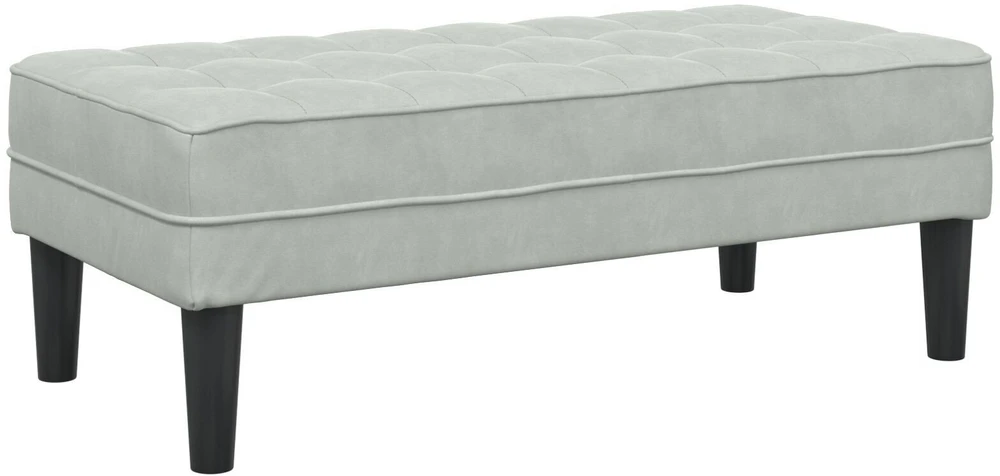 suoliukas su pagalve Šviesiai pilka 113 x 57 x 39 cm Aksomas
