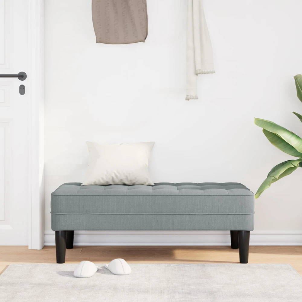 suoliukas su pagalve Šviesiai pilka 113 x 57 x 39 cm audinys