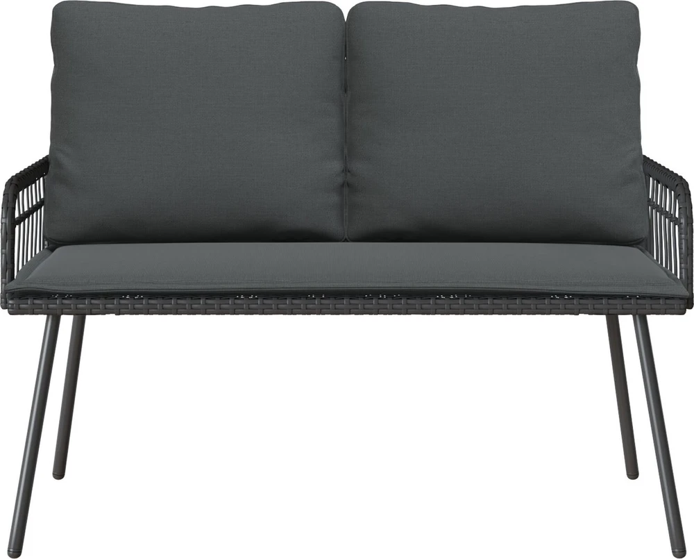 Sodo suolas su pagalve Antracitas 114 x 64 x 90cm Plienas