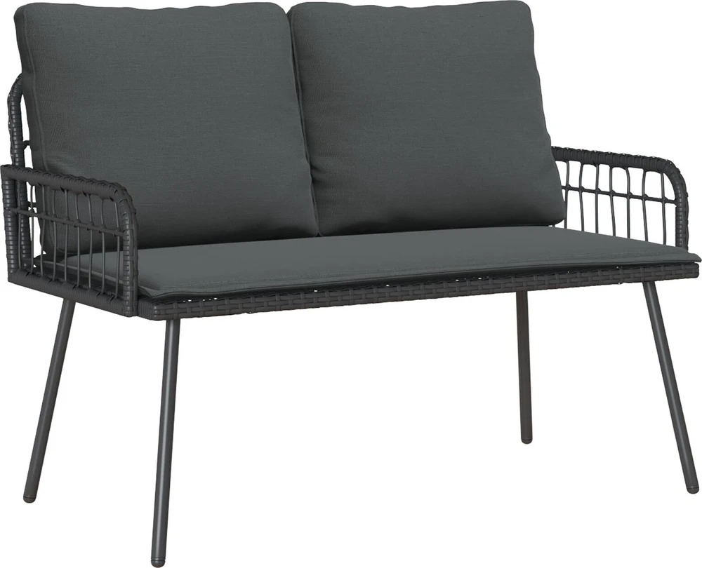 Sodo suolas su pagalve Antracitas 114 x 64 x 90cm Plienas