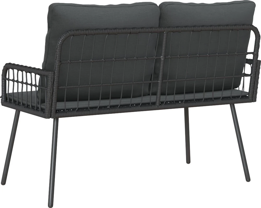 Sodo suolas su pagalve Antracitas 114 x 64 x 90cm Plienas