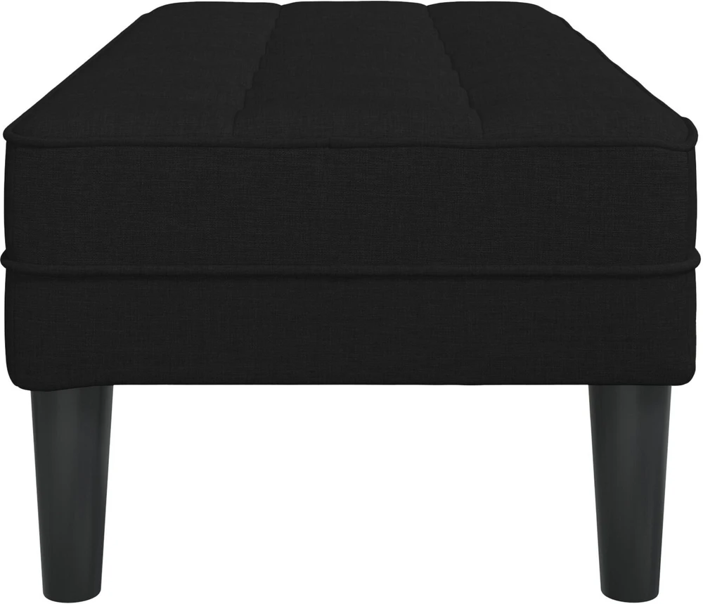 suoliukas su pagalve Juoda 113 x 57 x 39 cm audinys