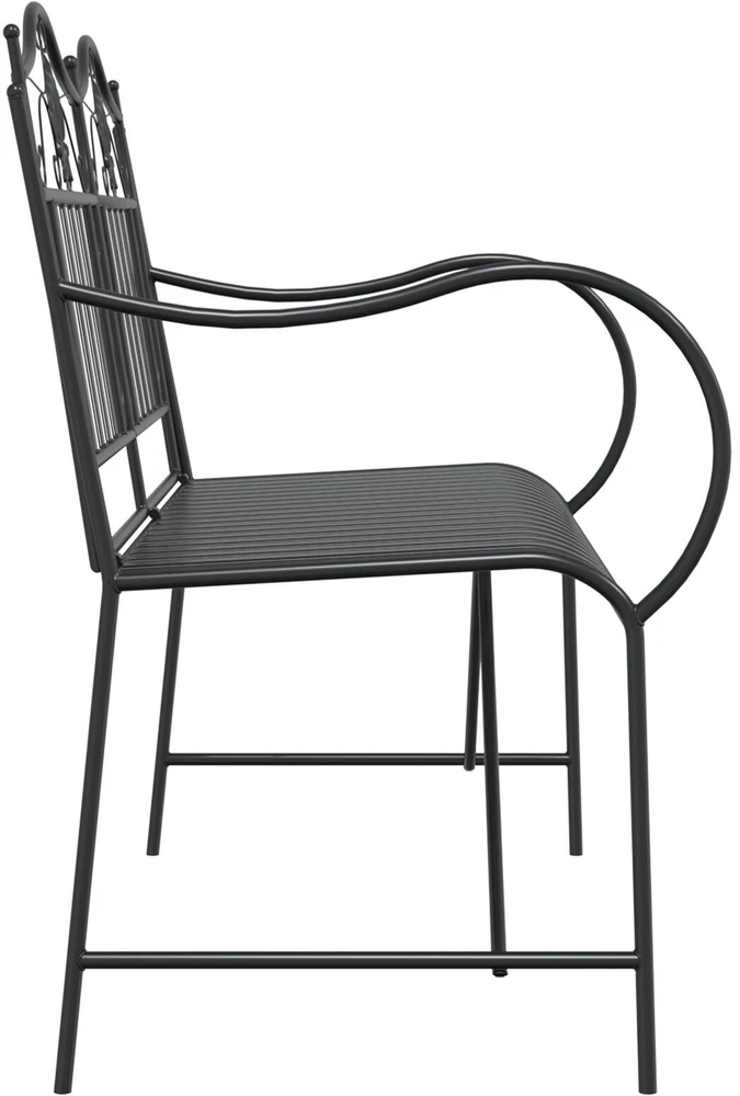 Sodo suolas 2 -Seater 103,5 x 59 x 89 cm Plienas Juoda