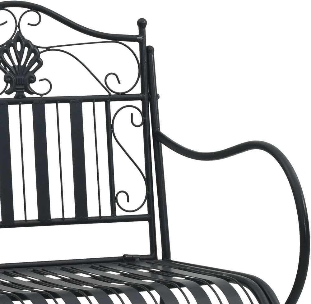 Sodo suolas 2 -Seater 103,5 x 59 x 89 cm Plienas Juoda