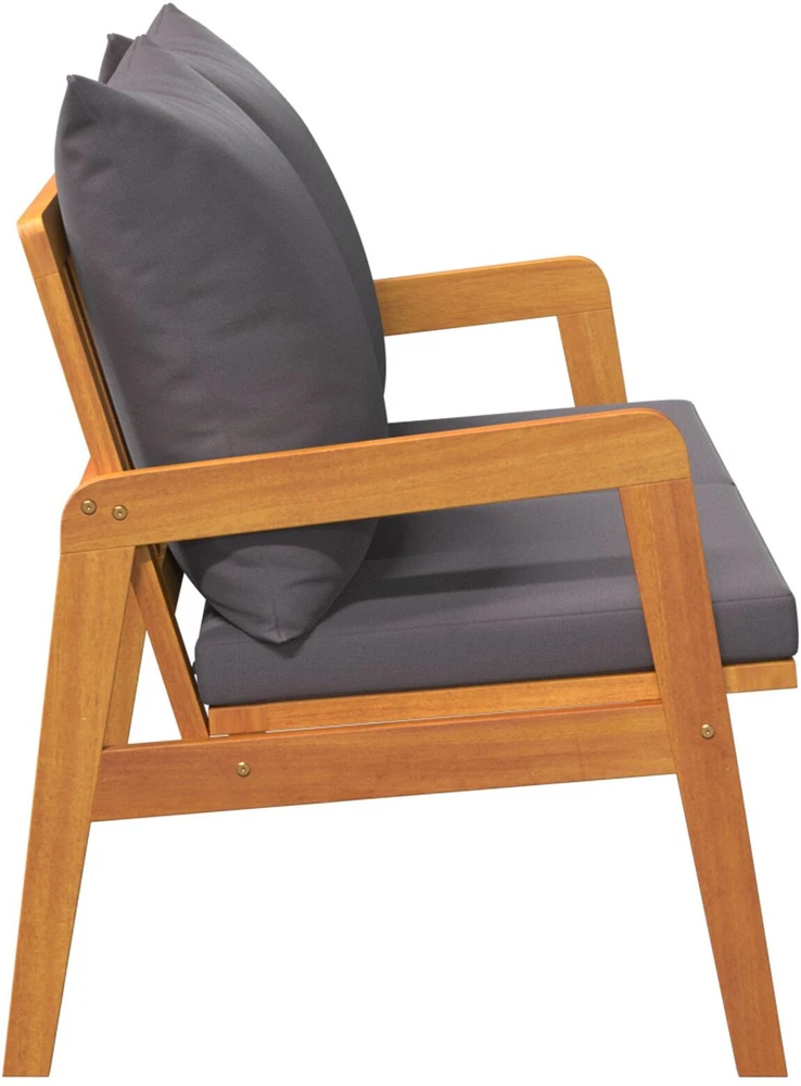 Sodo suolas su pagalve Natūralus aliejus 115 x 65 x 71 cm