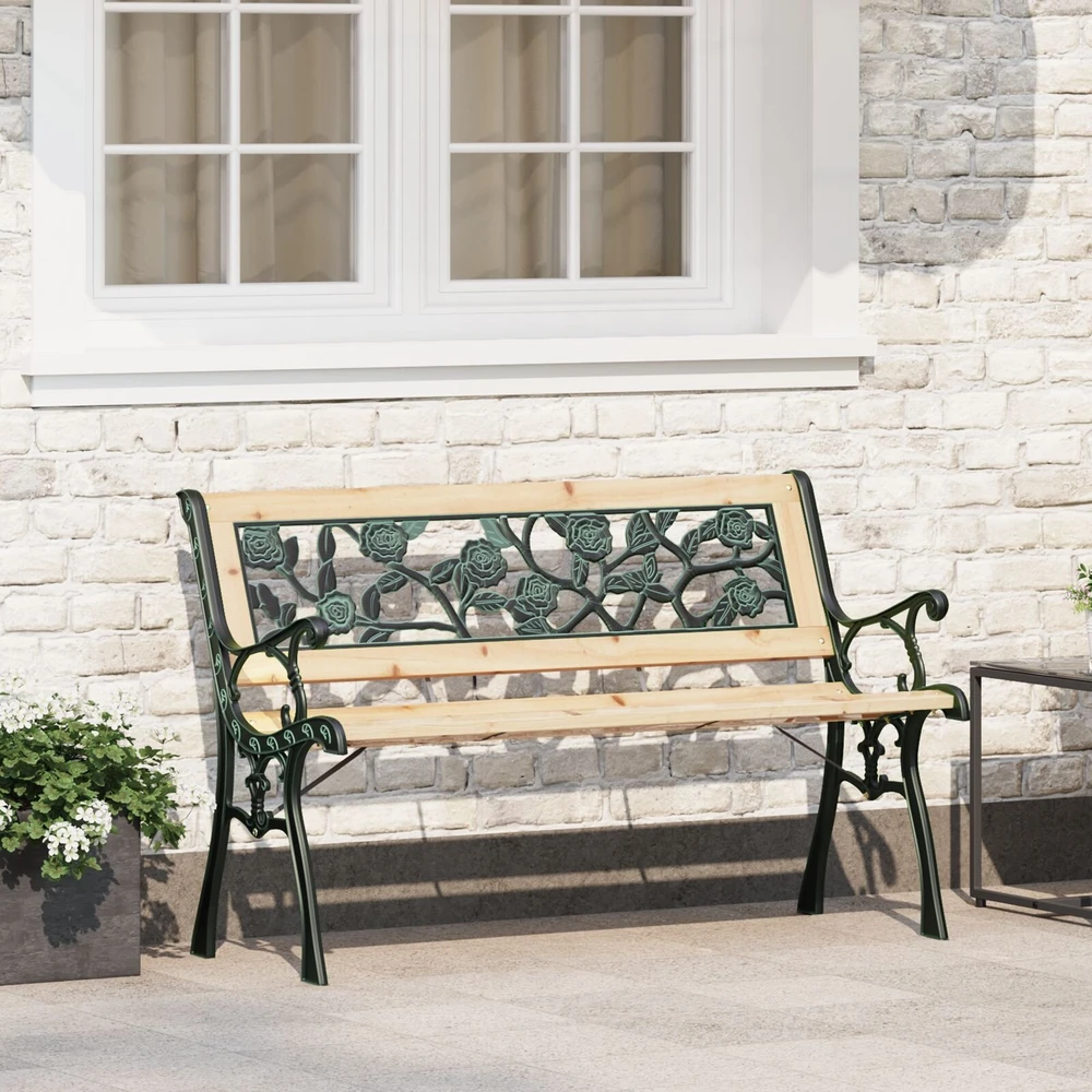 Sodo suolas 2 -Seater 116 x 54 x 73 cm Medis Ruda Stačiakampio