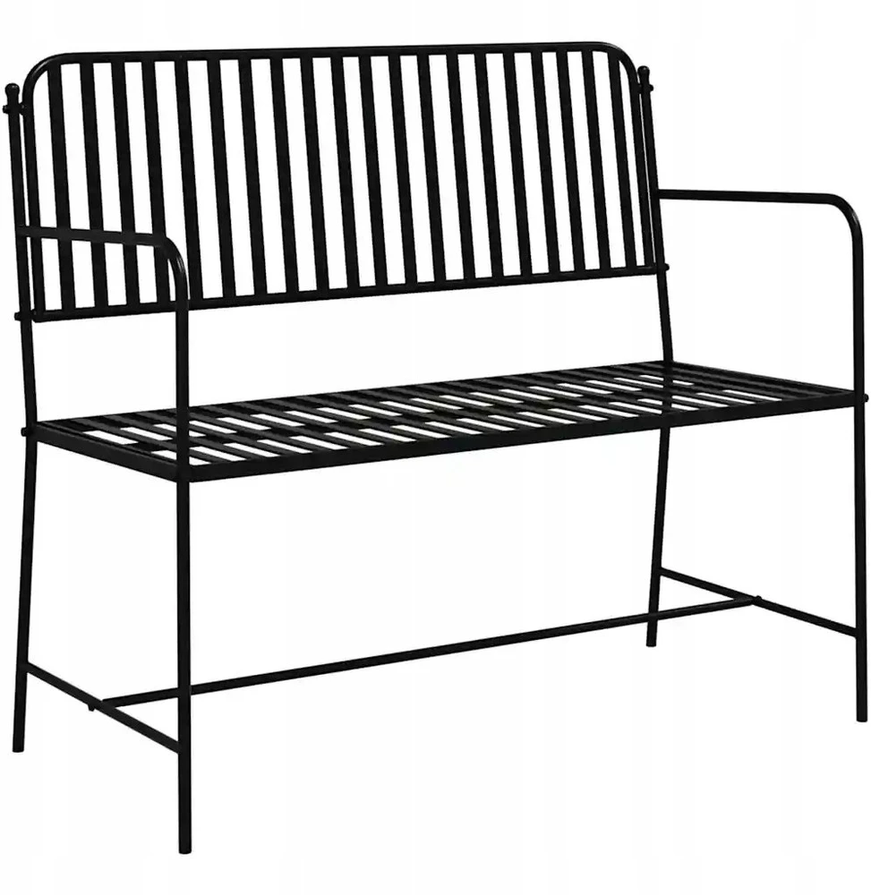 Sodo suolas 2 -Seater 103,5 x 51,5 x 90 cm Plienas Juoda
