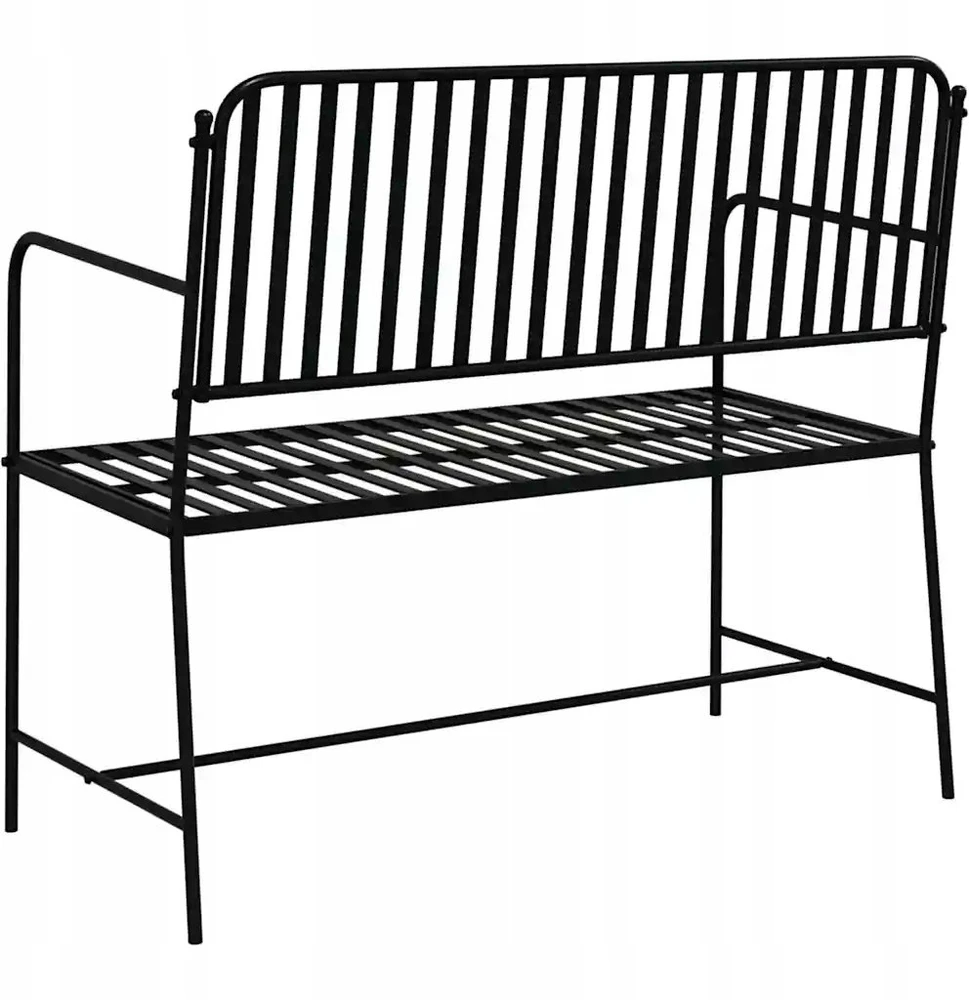Sodo suolas 2 -Seater 103,5 x 51,5 x 90 cm Plienas Juoda