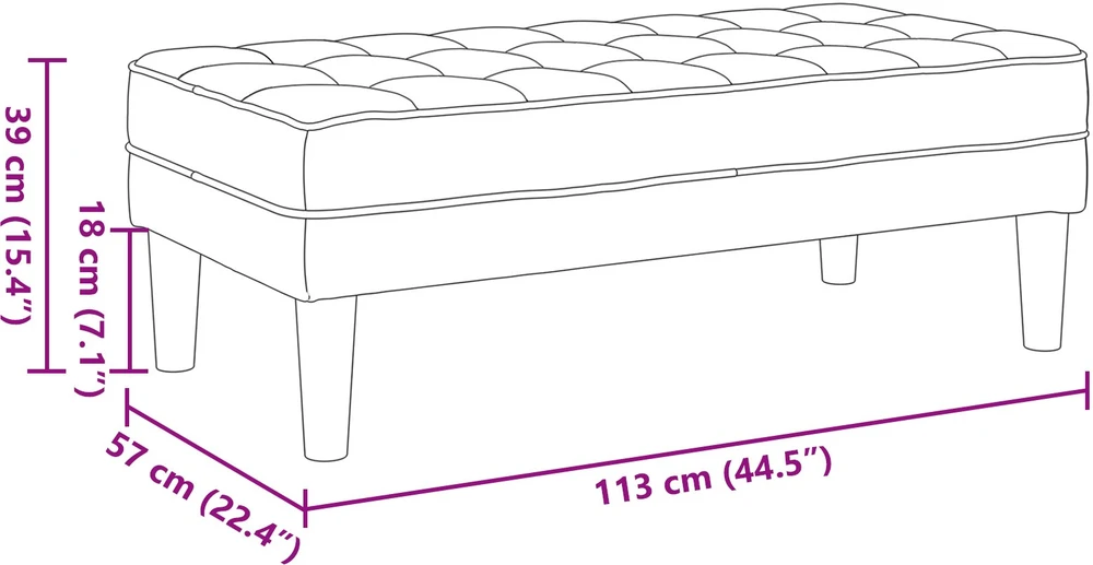 suoliukas su pagalve Vyno raudona 113 x 57 x 39 cm Aksomas