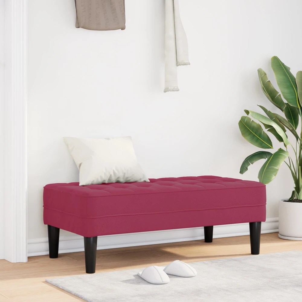 suoliukas su pagalve Vyno raudona 113 x 57 x 39 cm Aksomas