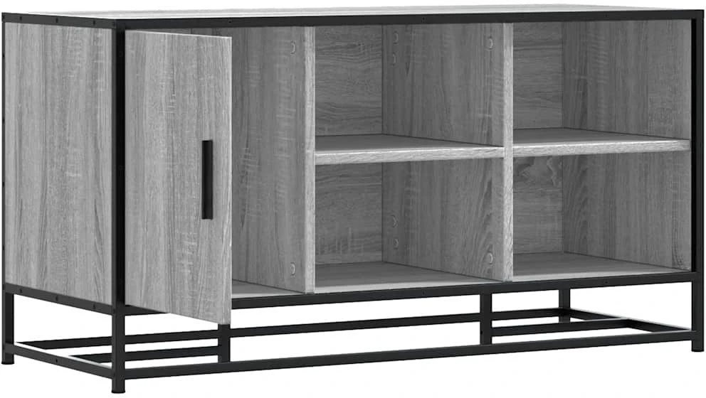 Batų suoliukas, pilka, 100x40x53,5 cm, mediena/metalas