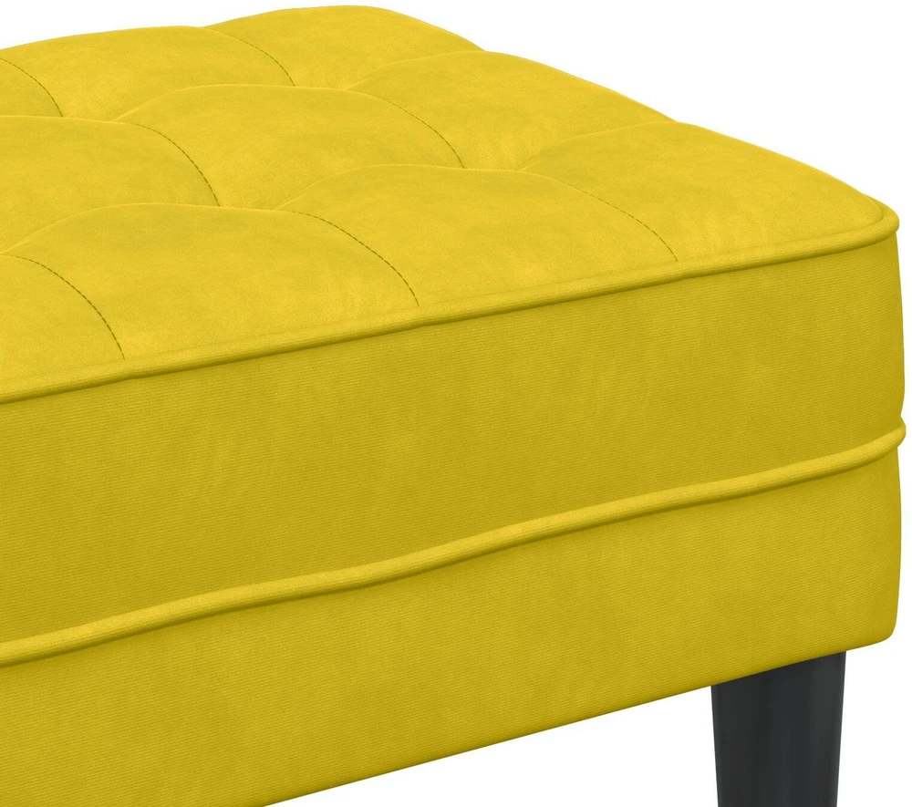 suoliukas su pagalve Geltona 113 x 57 x 39 cm Aksomas