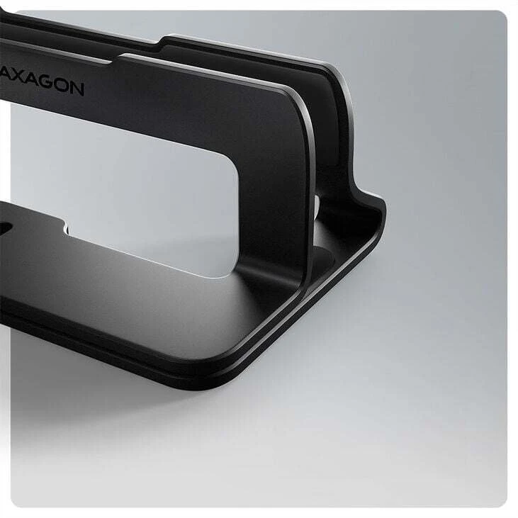 AXAGON STND-VB Vertical Nešiojamas kompiuteris Stand, adjustable width, aliuminio – juodas