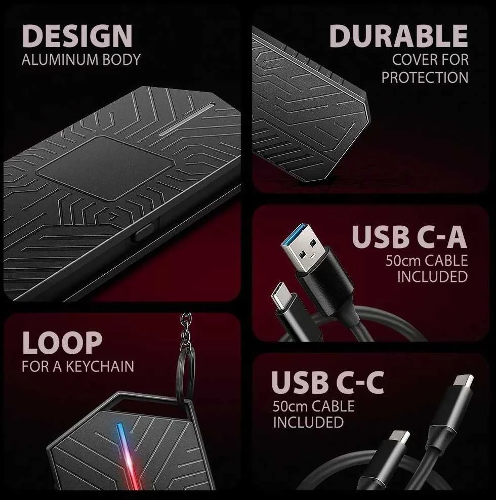 „AXAGON USB-C 10Gbps“ – M.2 NVMe ir SATA SSD GAME M.2 dėžutė | EEM2-GAM