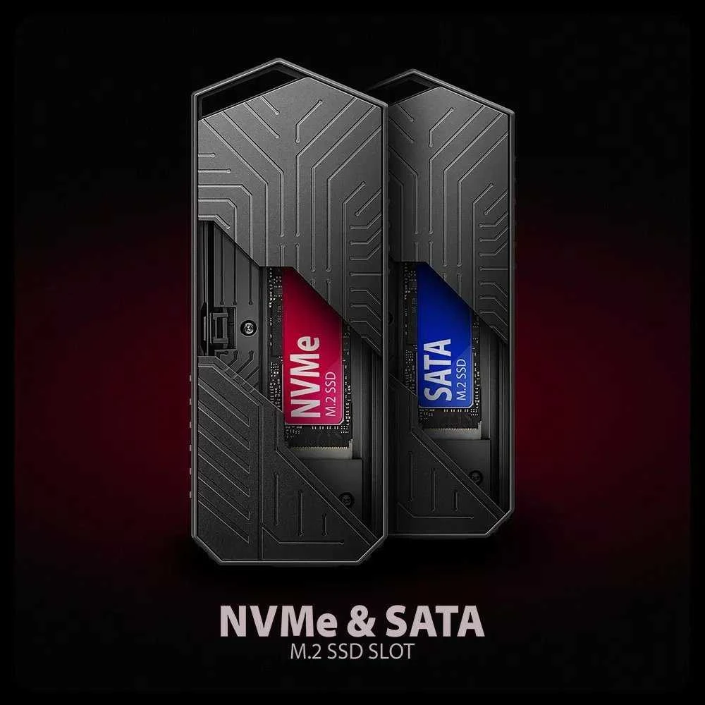 „AXAGON USB-C 10Gbps“ – M.2 NVMe ir SATA SSD GAME M.2 dėžutė | EEM2-GAM