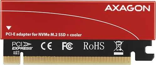 AXAGON PCEM2-S PCI-E 3.0 16x - M.2 SSD NVMe, iki 80mm SSD, žemo profilio, aušintuvas