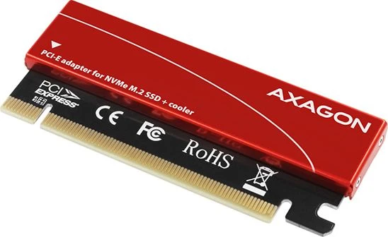 AXAGON PCEM2-S PCI-E 3.0 16x - M.2 SSD NVMe, iki 80mm SSD, žemo profilio, aušintuvas