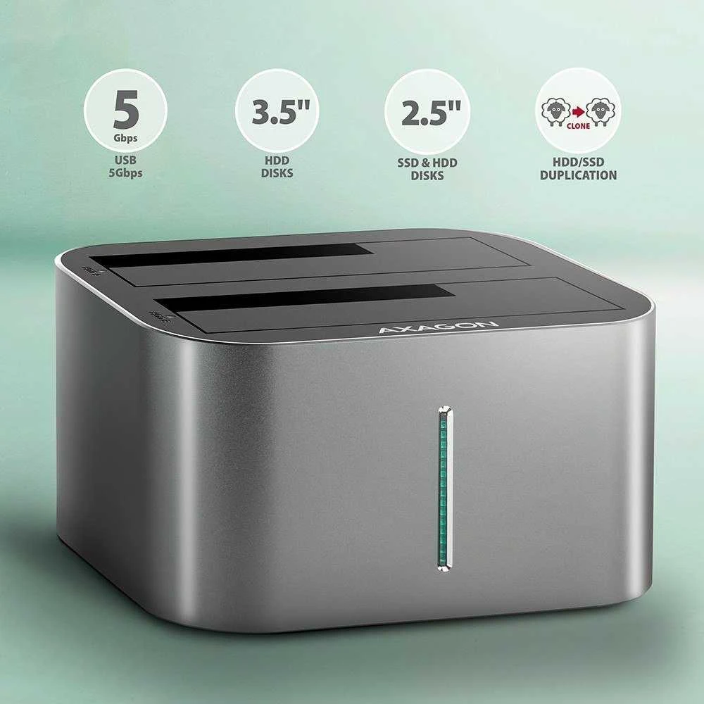 AXAGON | SuperSpeed USB DUAL 2,5"/3,5" HDD/SSD DUAL dokas | ADSA-DC