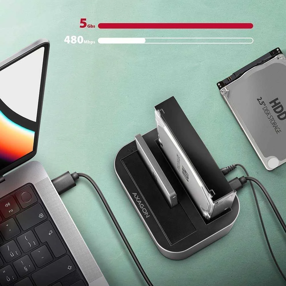 AXAGON | SuperSpeed USB DUAL 2,5"/3,5" HDD/SSD DUAL dokas | ADSA-DC