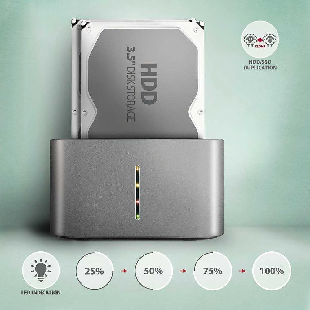 AXAGON | SuperSpeed USB DUAL 2,5"/3,5" HDD/SSD DUAL dokas | ADSA-DC