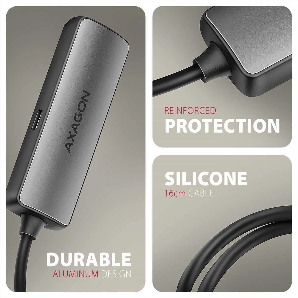 AXAGON RVC-HI8KPD USB-C - HDMI 2.1 adapter, 8K/60Hz, 4K/144Hz, HDR10+, PD 100W