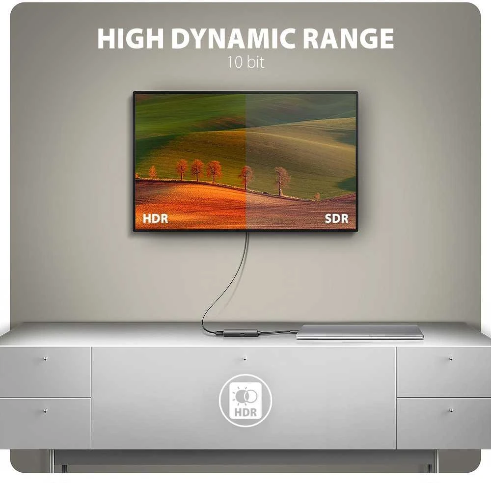 AXAGON RVC-HI8KPD USB-C - HDMI 2.1 adapter, 8K/60Hz, 4K/144Hz, HDR10+, PD 100W
